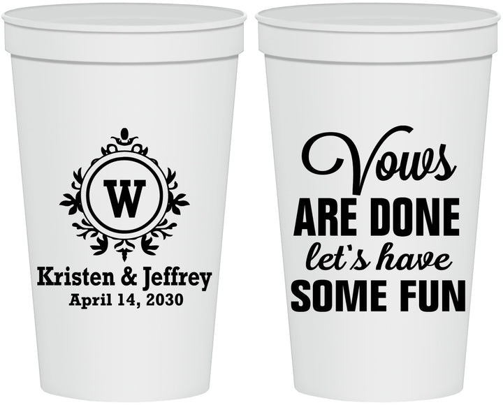 Personalized Wedding 22 oz Stadium Cups - Monogrammed | 462