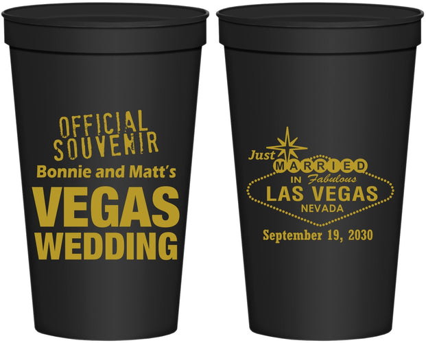 Personalized Wedding 22 oz Stadium Cups - Las Vegas | 466