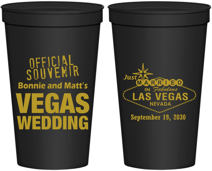 Personalized Wedding 22 oz Stadium Cups - Las Vegas | 466