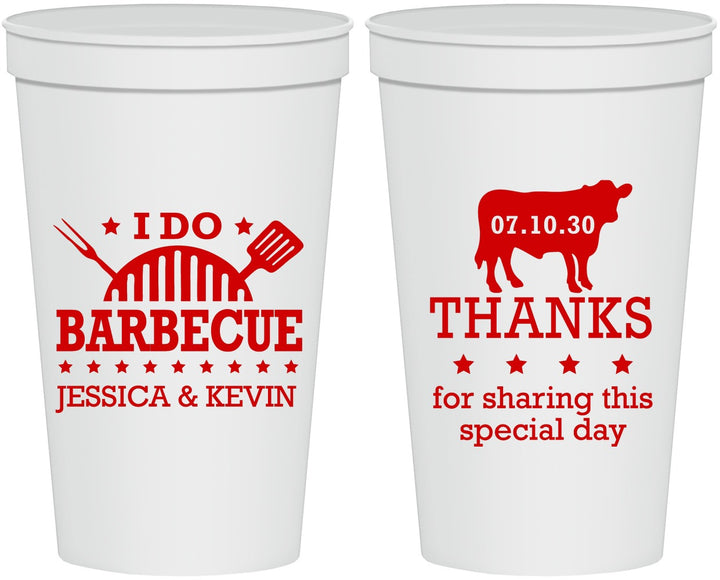 Personalized Wedding 22 oz Stadium Cups - I Do Barbecue Bbq | 468
