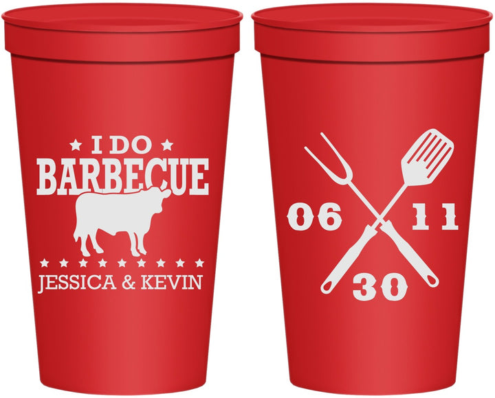 Personalized Wedding 22 oz Stadium Cups - I Do Barbecue Bbq | 471