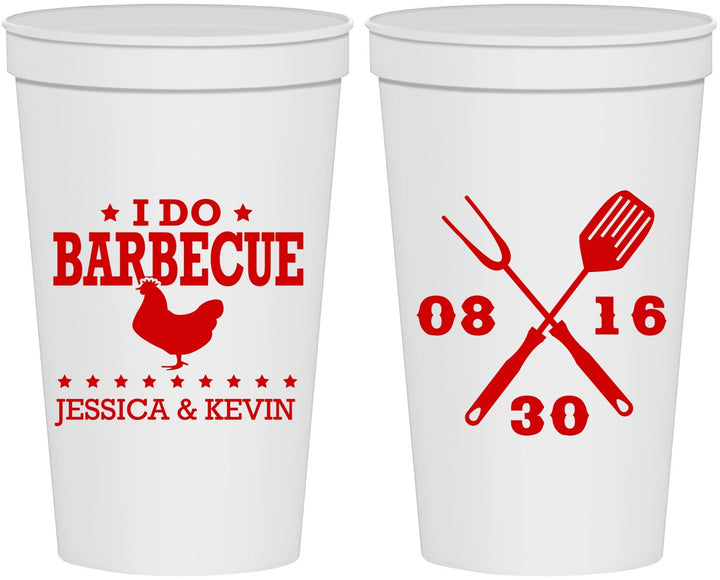 Personalized Wedding 22 oz Stadium Cups - I Do Barbecue Bbq | 472