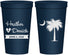 Personalized Wedding 22 oz Stadium Cups - Palmetto Tree | 477