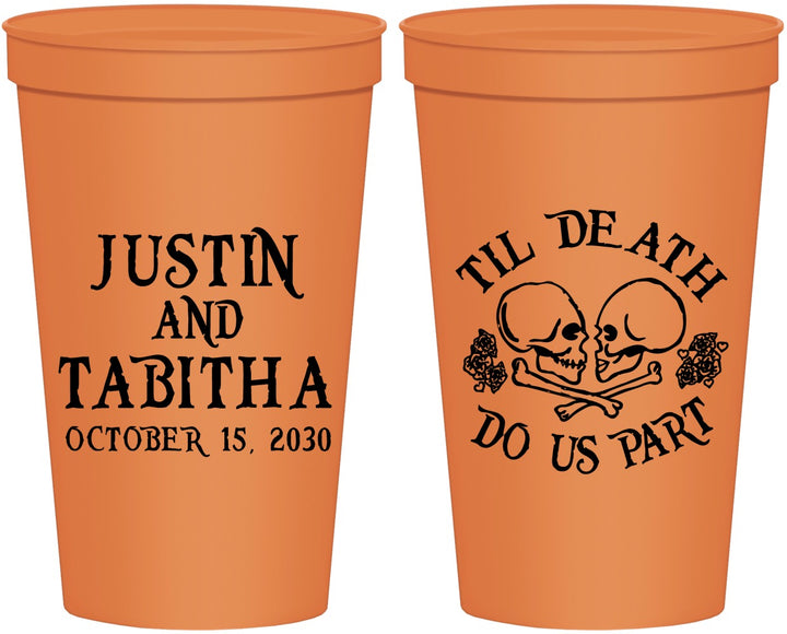 Personalized Wedding 22 oz Stadium Cups - Til Death Do Us Part | 485