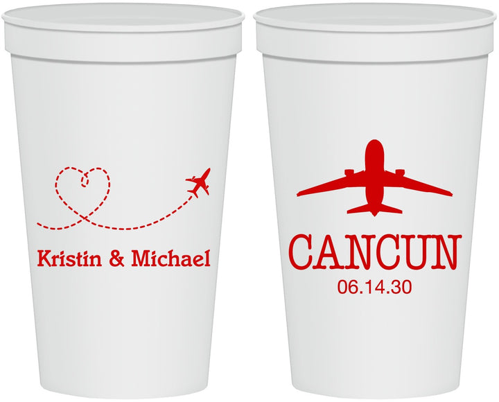 Personalized Wedding 22 oz Stadium Cups - Destination | 492