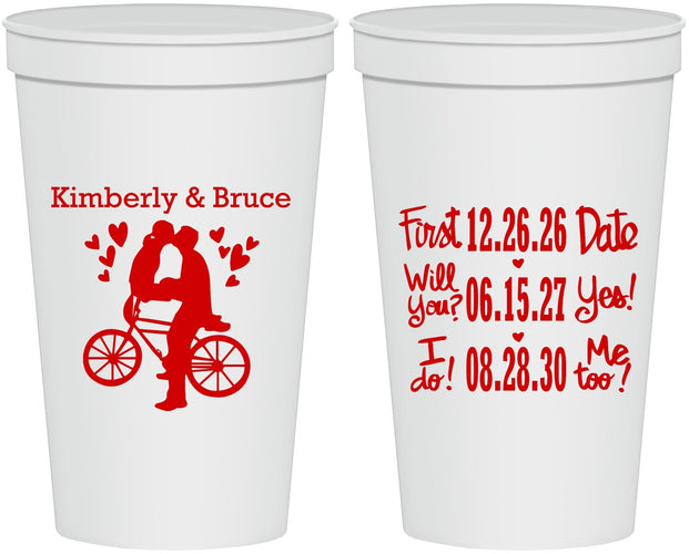 Personalized Wedding 22 oz Stadium Cups - First Date Will You I Do | 497