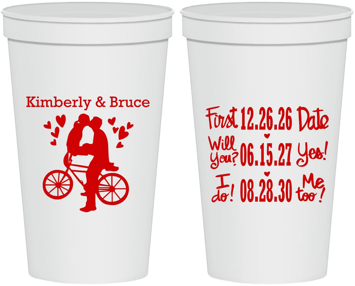 Personalized Wedding 22 oz Stadium Cups - First Date Will You I Do | 497