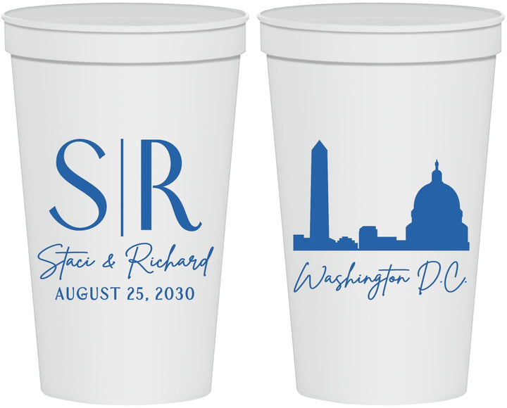 Personalized Wedding 22 oz Stadium Cups - Washington Dc | 500