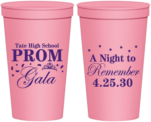 Personalized Prom 22 oz Stadium Cups - A Night To Remember | 50003