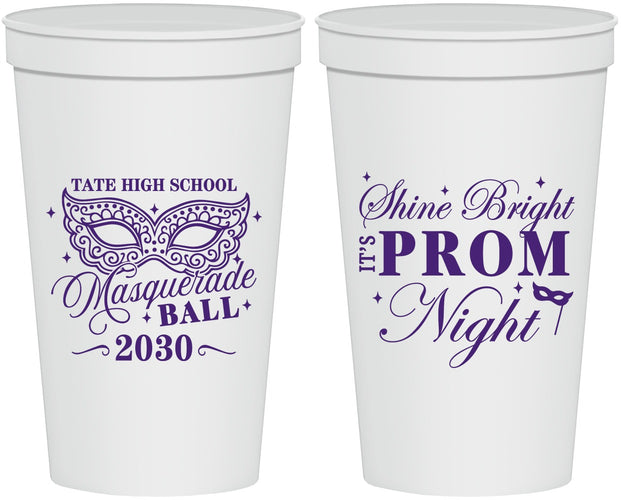 Personalized Prom 22 oz Stadium Cups - Masquerade Ball | 50010