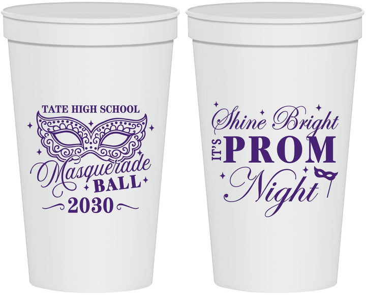 Personalized Prom 22 oz Stadium Cups - Masquerade Ball | 50010