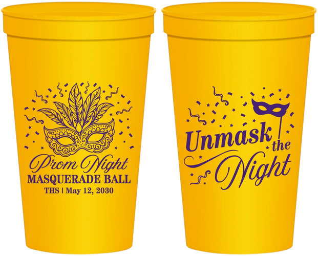 Personalized Prom 22 oz Stadium Cups - Masquerade Ball | 50011