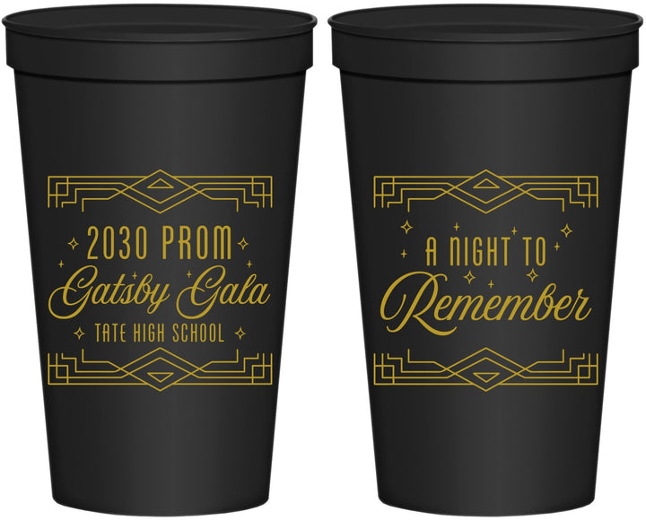 Personalized Prom 22 oz Stadium Cups - Gatsby Gala | 50012