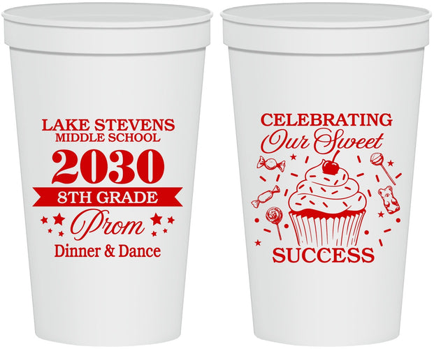 Personalized Prom 22 oz Stadium Cups - 8th Grade Dance | 50013