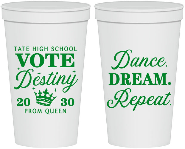 Personalized Prom 22 oz Stadium Cups - Queen Vote | 50016