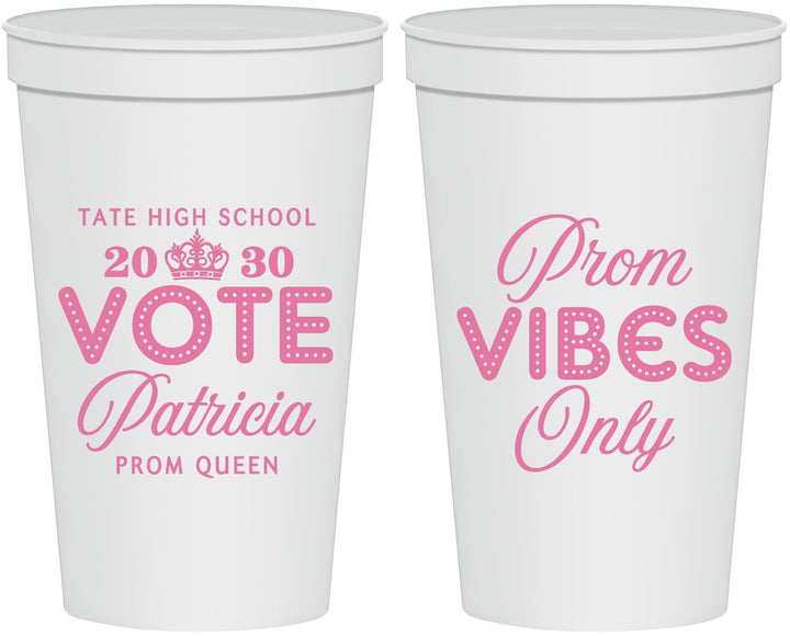 Personalized Prom 22 oz Stadium Cups - Queen Vote | 50017