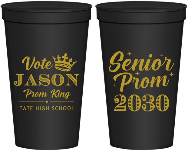 Personalized Prom 22 oz Stadium Cups - King Vote | 50019