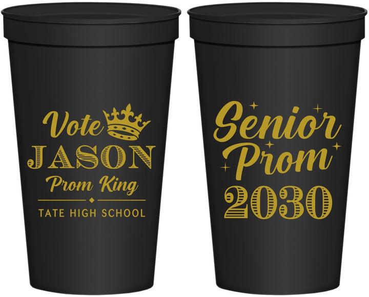 Personalized Prom 22 oz Stadium Cups - King Vote | 50019