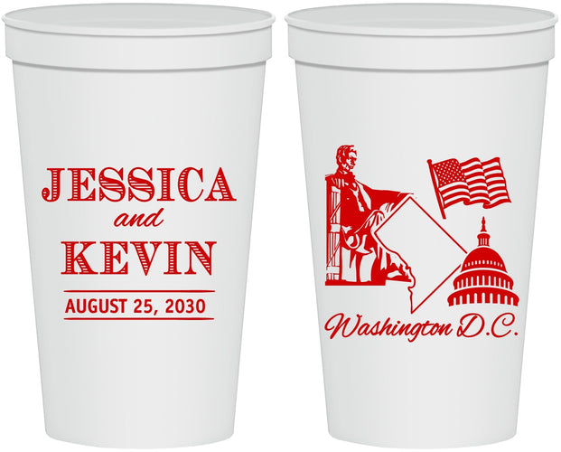 Personalized Wedding 22 oz Stadium Cups - Washington Dc | 501