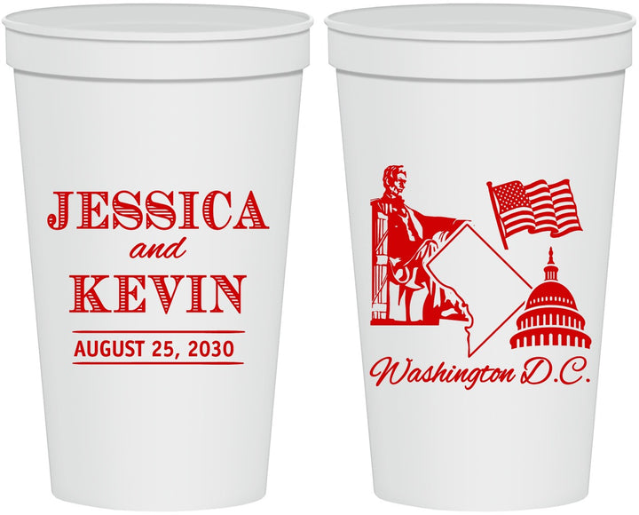 Personalized Wedding 22 oz Stadium Cups - Washington Dc | 501