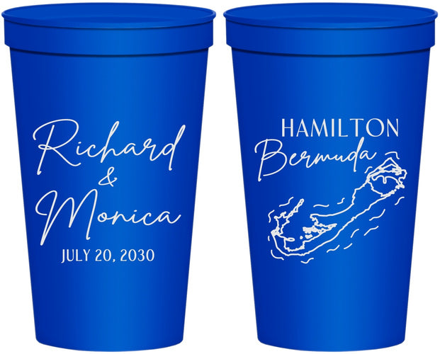 Personalized Wedding 22 oz Stadium Cups - Bermuda | 512