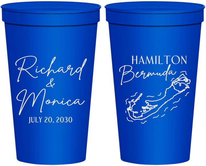 Personalized Wedding 22 oz Stadium Cups - Bermuda | 512