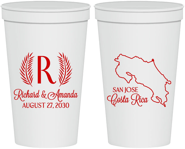 Personalized Wedding 22 oz Stadium Cups - Costa Rica | 518