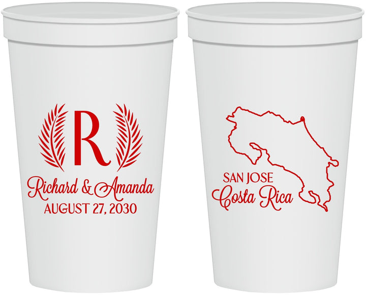 Personalized Wedding 22 oz Stadium Cups - Costa Rica | 518