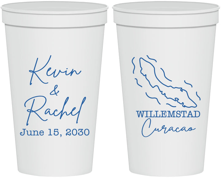 Personalized Wedding 22 oz Stadium Cups - Curacao | 520