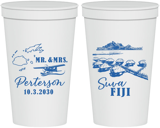Personalized Wedding 22 oz Stadium Cups - Fiji | 525