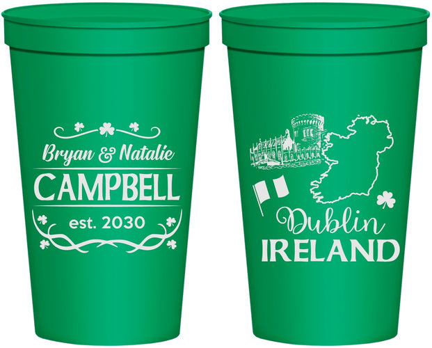 Personalized Wedding 22 oz Stadium Cups - Ireland | 529