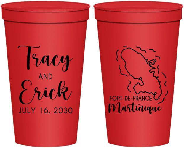 Personalized Wedding 22 oz Stadium Cups - Martinique | 532