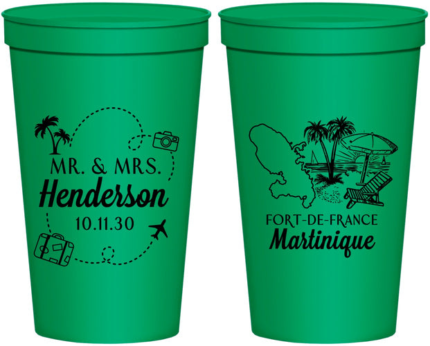 Personalized Wedding 22 oz Stadium Cups - Martinique | 533