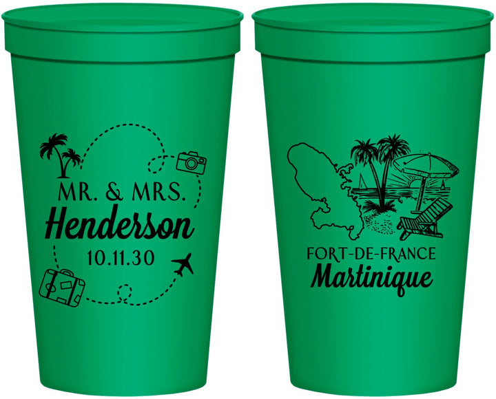 Personalized Wedding 22 oz Stadium Cups - Martinique | 533