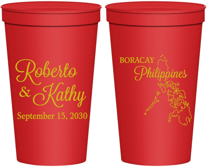 Personalized Wedding 22 oz Stadium Cups - Philippines | 536