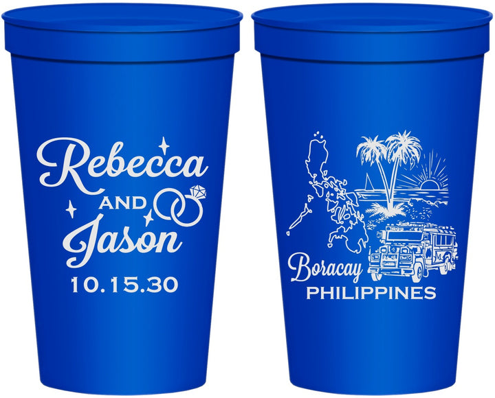 Personalized Wedding 22 oz Stadium Cups - Philippines | 537