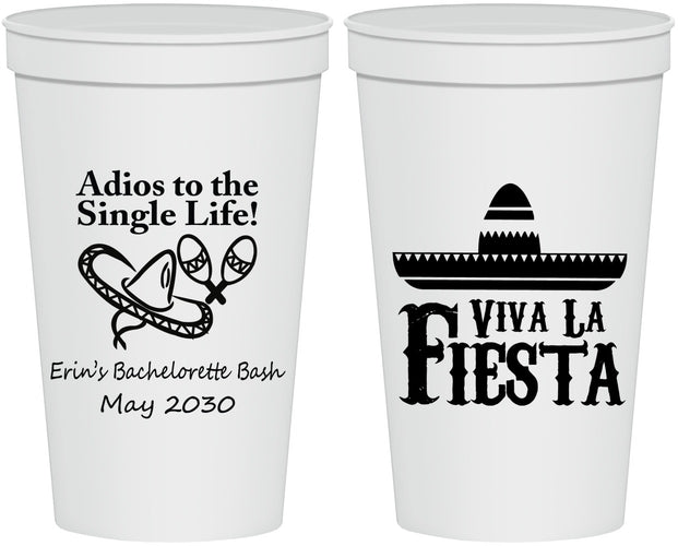 Personalized Bachelorette 22 oz Stadium Cups - Viva La Fiesta | 60005