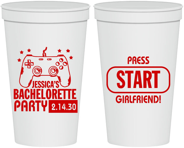 Personalized Bachelorette 22 oz Stadium Cups - Video Games | 60009