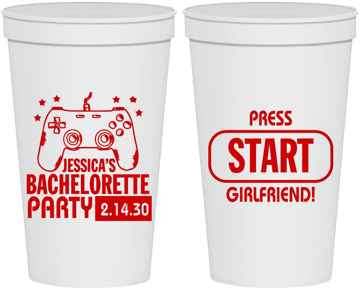 Personalized Bachelorette 22 oz Stadium Cups - Video Games | 60009