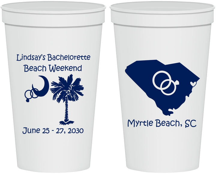 Personalized Bachelorette 22 oz Stadium Cups - South Carolina | 60012