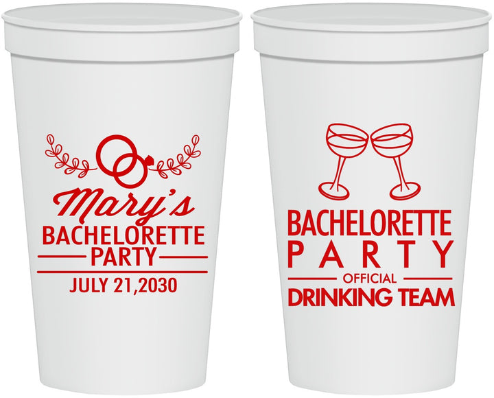 Personalized Bachelorette 22 oz Stadium Cups - Official Drink Team | 60017
