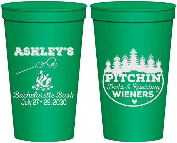 Personalized Bachelorette 22 oz Stadium Cups - Camping | 60018