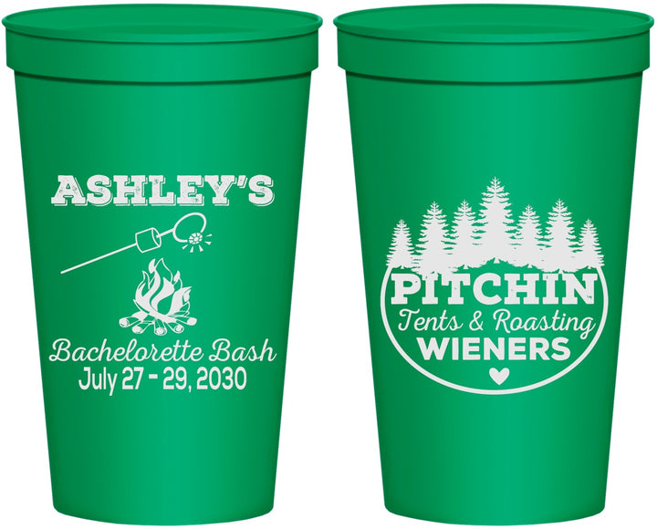 Personalized Bachelorette 22 oz Stadium Cups - Camping | 60018
