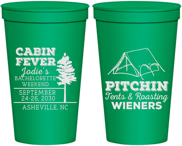 Personalized Bachelorette 22 oz Stadium Cups - Camping | 60019
