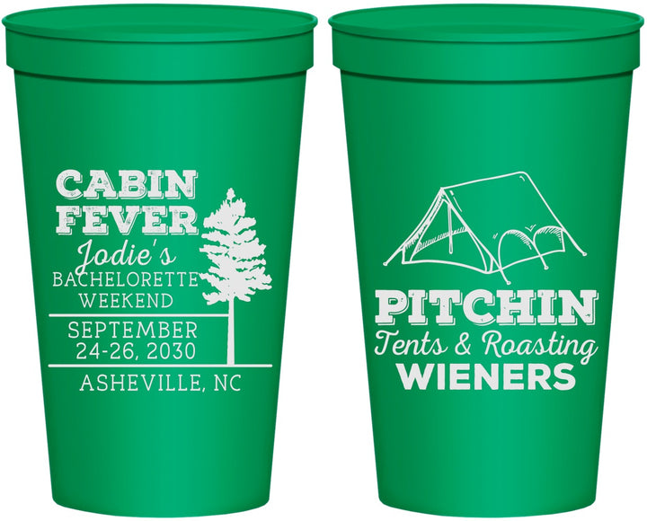 Personalized Bachelorette 22 oz Stadium Cups - Camping | 60019