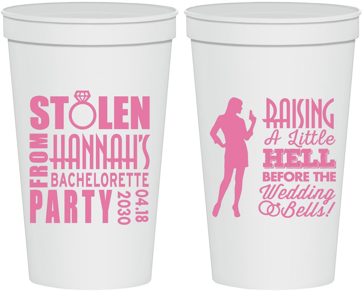 Personalized Bachelorette 22 oz Stadium Cups - Raising A Little Hell | 60020
