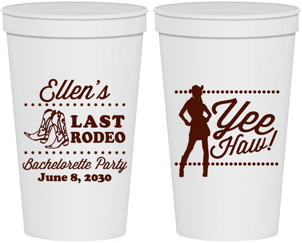Personalized Bachelorette 22 oz Stadium Cups - Last Rodeo | 60021
