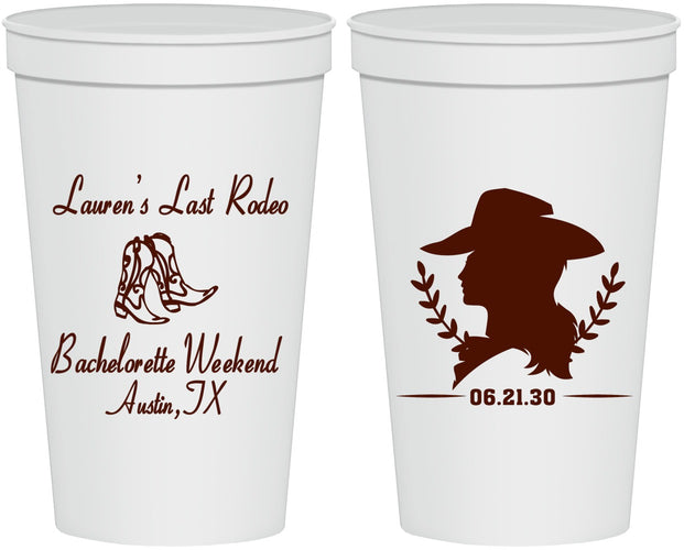 Personalized Bachelorette 22 oz Stadium Cups - Last Rodeo | 60022