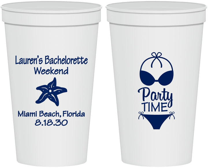 Personalized Bachelorette 22 oz Stadium Cups - Bikini | 60027