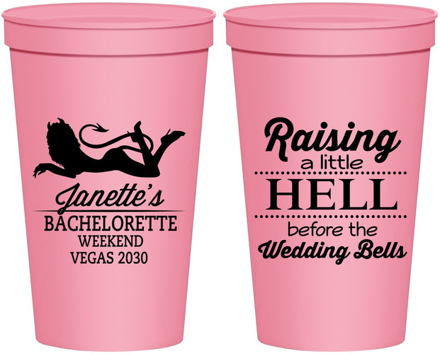 Personalized Bachelorette 22 oz Stadium Cups - Raising A Little Hell | 60030